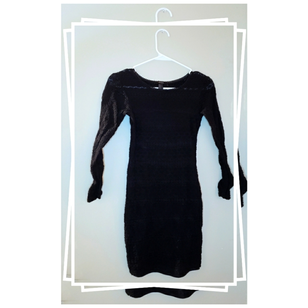 Little black dress lace see through